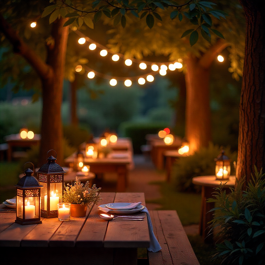 Use Warm Fairy Lights and Lanterns