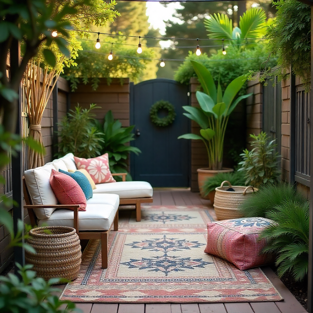 Use Woven Rugs and Outdoor Textiles