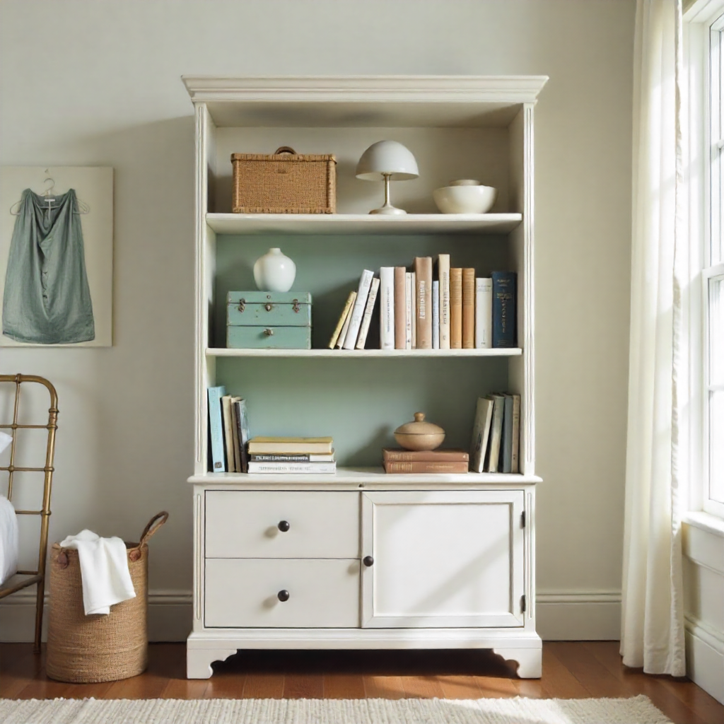 Vintage or Repurposed Bedroom Bookshelves