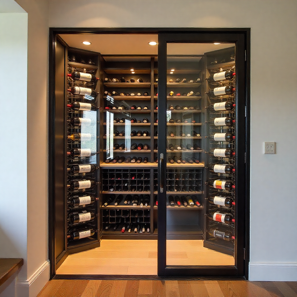 Wine Cellar with Glass Doors