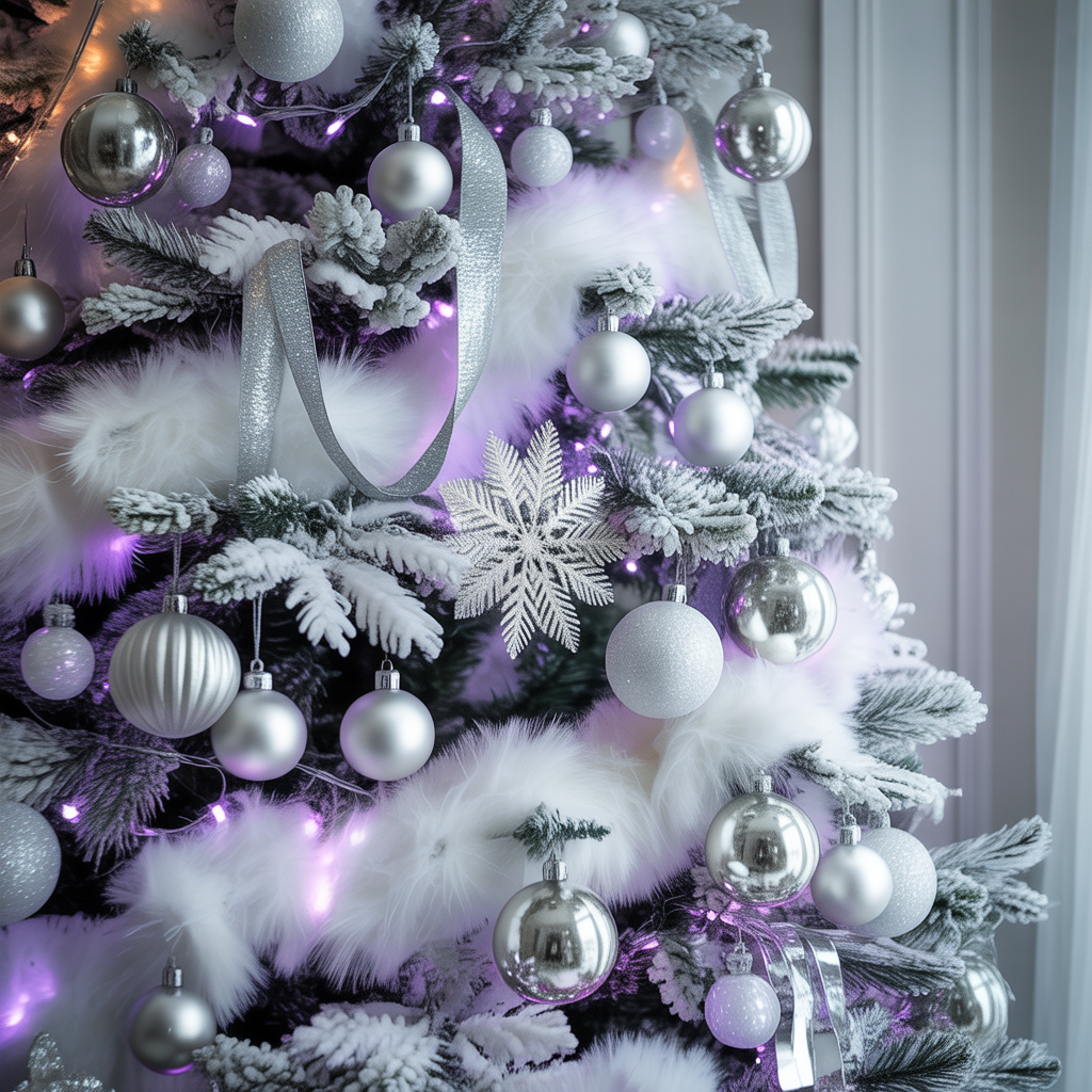 Christmas Tree Color Schemes :15 Beautiful ideas You’ll Want to Try This Year 2 Winter Wonderland White and Silver Christmas Tree Color Schemes