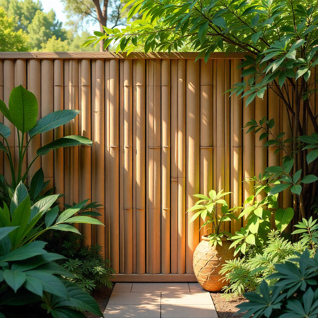 Boho Garden Fence: 14 Stunning Ideas to Bring Free-Spirited Charm to Your Outdoor Space 1 Woven Bamboo Magic