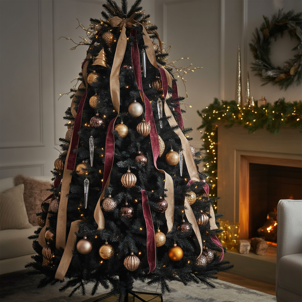 Black Christmas Tree Decor