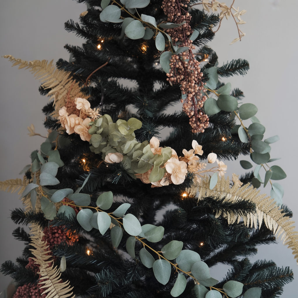 Black Tree with Nature-Inspired Accents