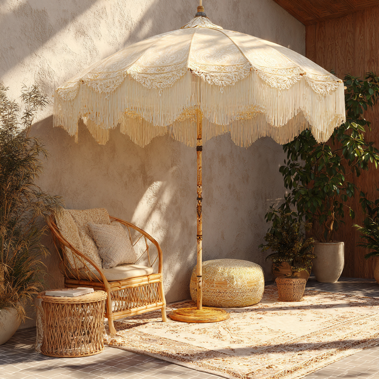 Boho Umbrella : 20 Stunning ideas and Ways to Add Free-Spirited Style to Your Spaces 9 Boho Umbrella