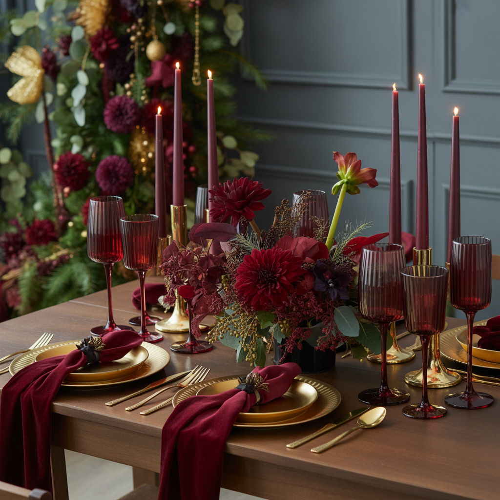 Burgundy and Gold Holiday Romance