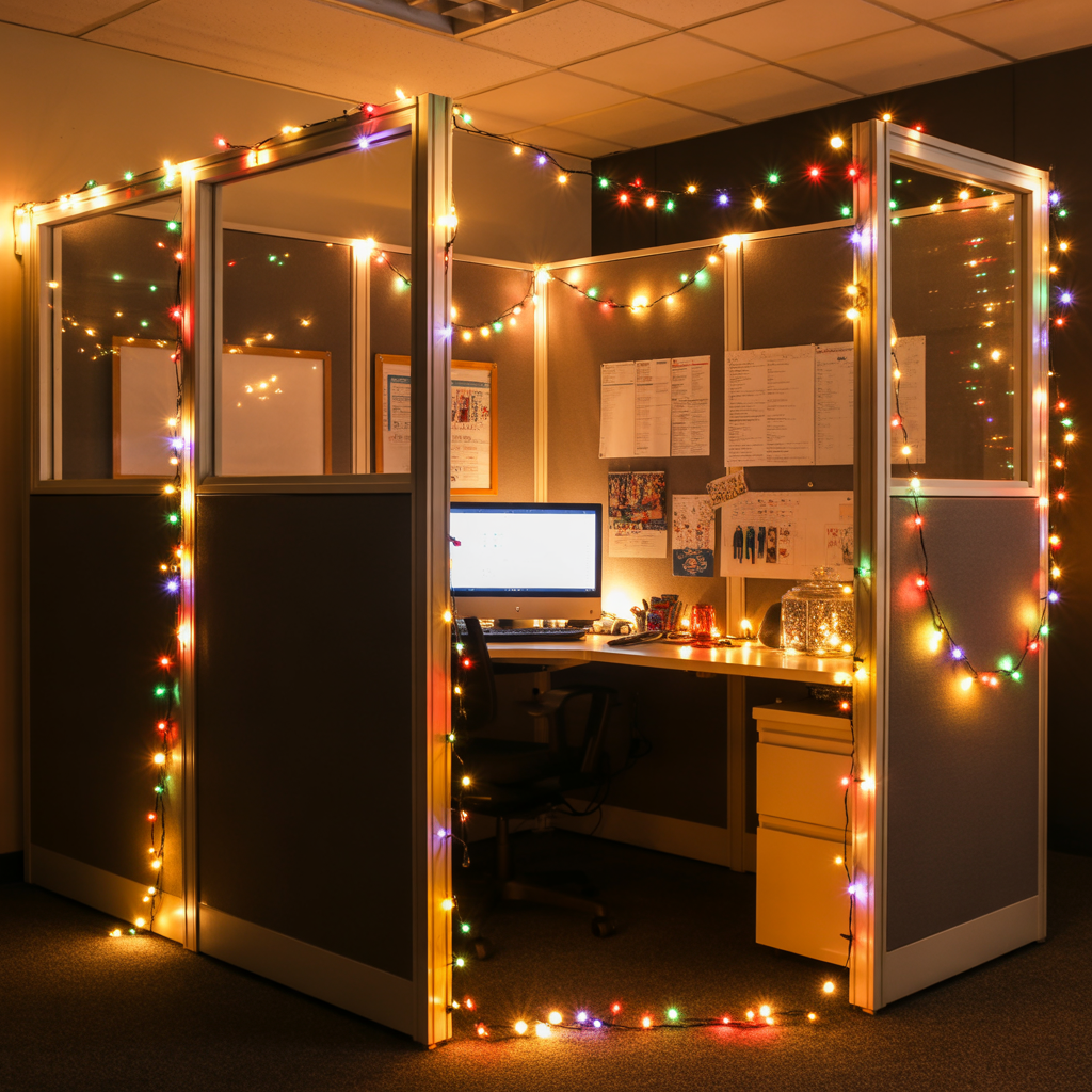 Christmas Cubicle Decor: 20 Heartwarming to Bring Joy and Festive Cheer to Your Workspace 11 Christmas Light Extravaganza
