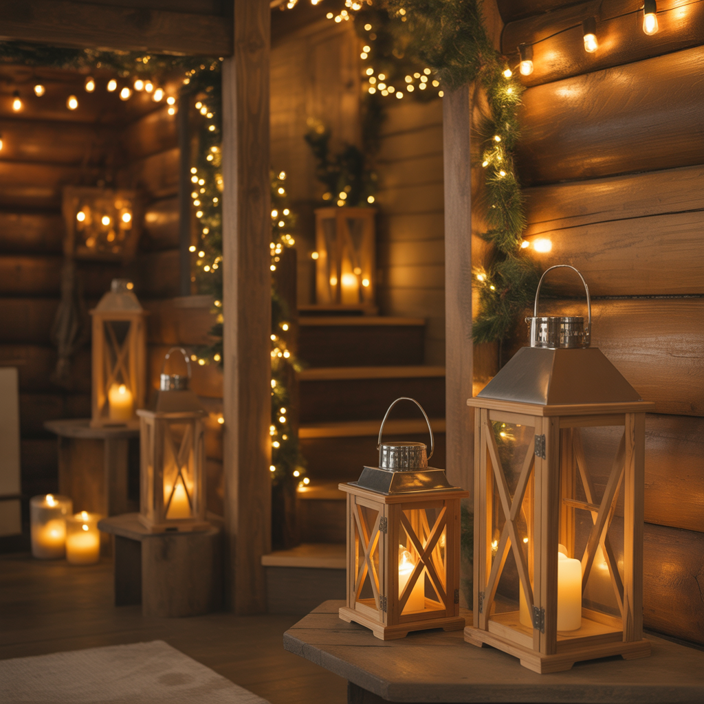 Rustic Cabin Christmas Decor :20 Ideas to Create a Warm and Magical Holiday Retreat 7 Cozy Cabin Lighting