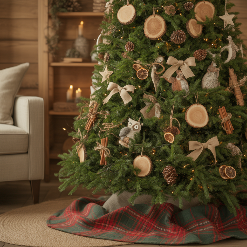 Rustic Cabin Christmas Decor :20 Ideas to Create a Warm and Magical Holiday Retreat 1 Cozy Woodland Christmas Tree