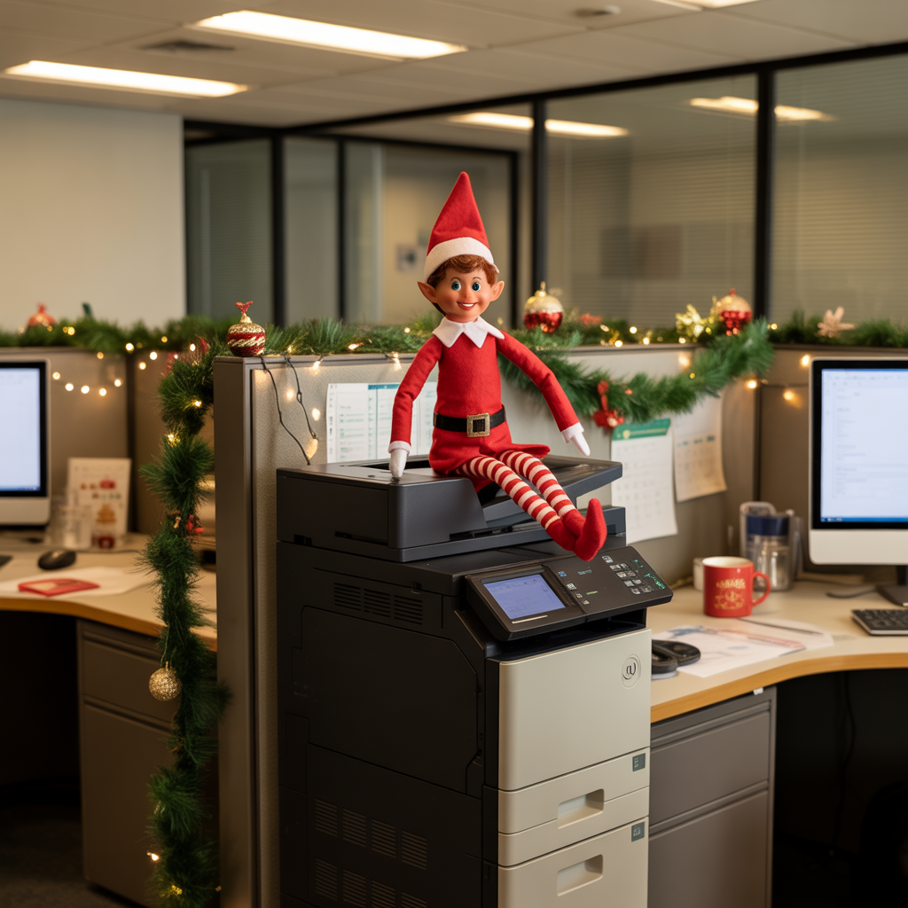 Christmas Cubicle Decor: 20 Heartwarming to Bring Joy and Festive Cheer to Your Workspace 9 Elf on the Shelf Setup