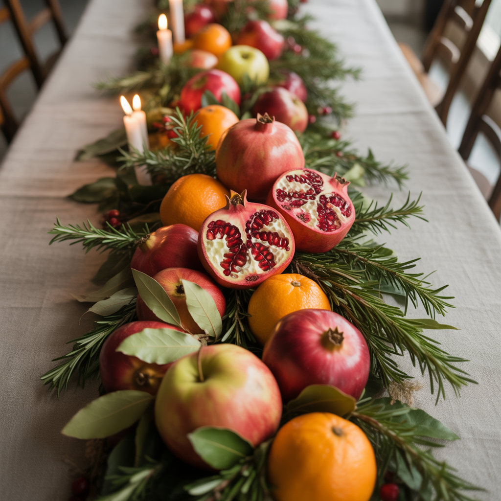 Fresh Fruit and Foliage Arrangement