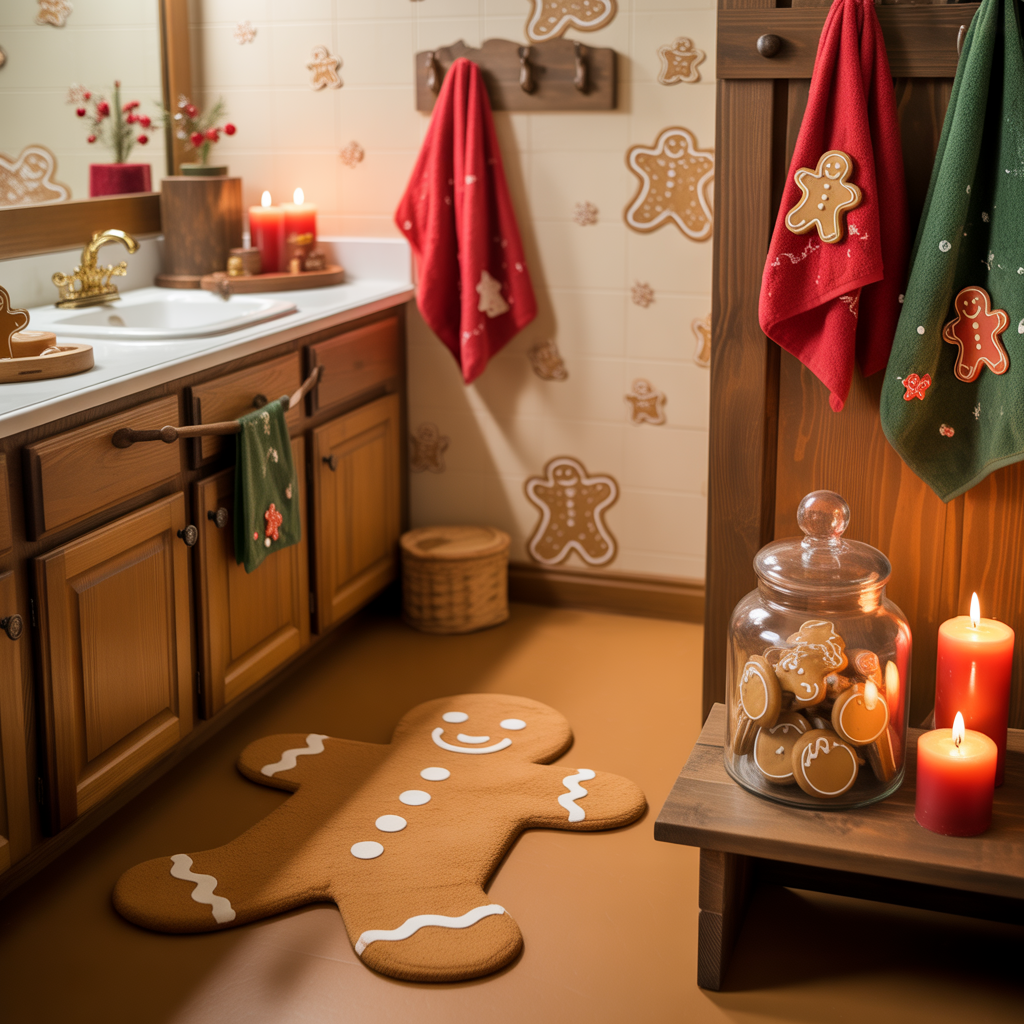 Gingerbread-Themed Bathroom