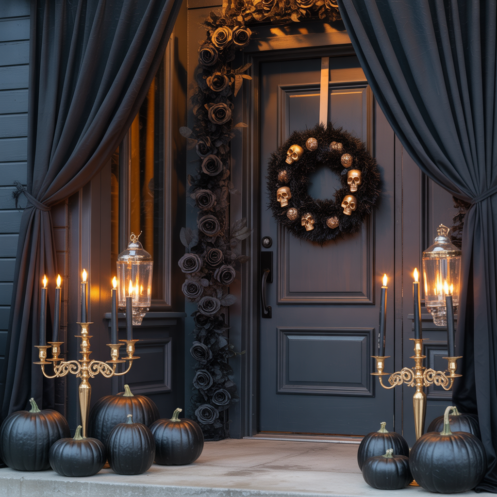 Gothic Elegance with Black & Gold Accents