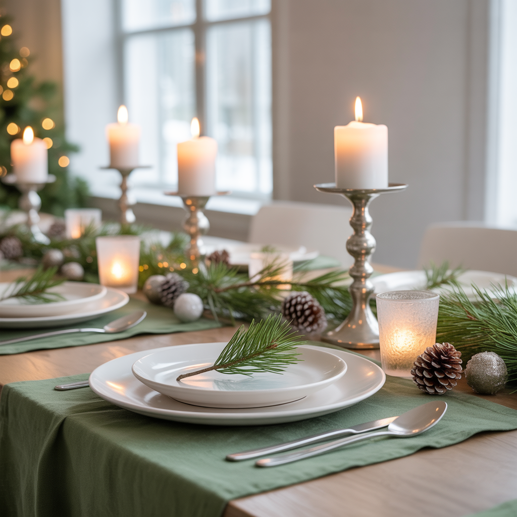 Holiday Magic Sage Green Christmas Table