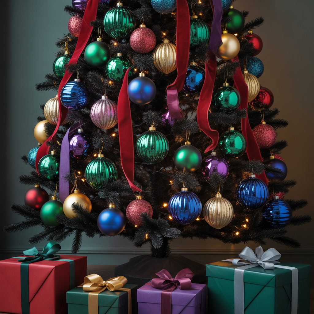 Jewel-Toned Pop Against Dark Branches