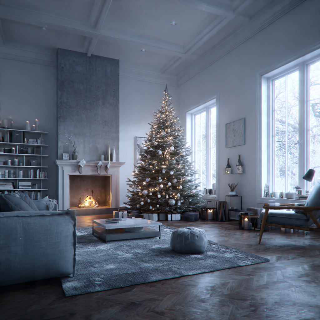 Christmas Mini Session Indoor Photoshoots : 20 Heartwarming Concepts for Magical Holiday Memories 7 Modern Minimalist Christmas