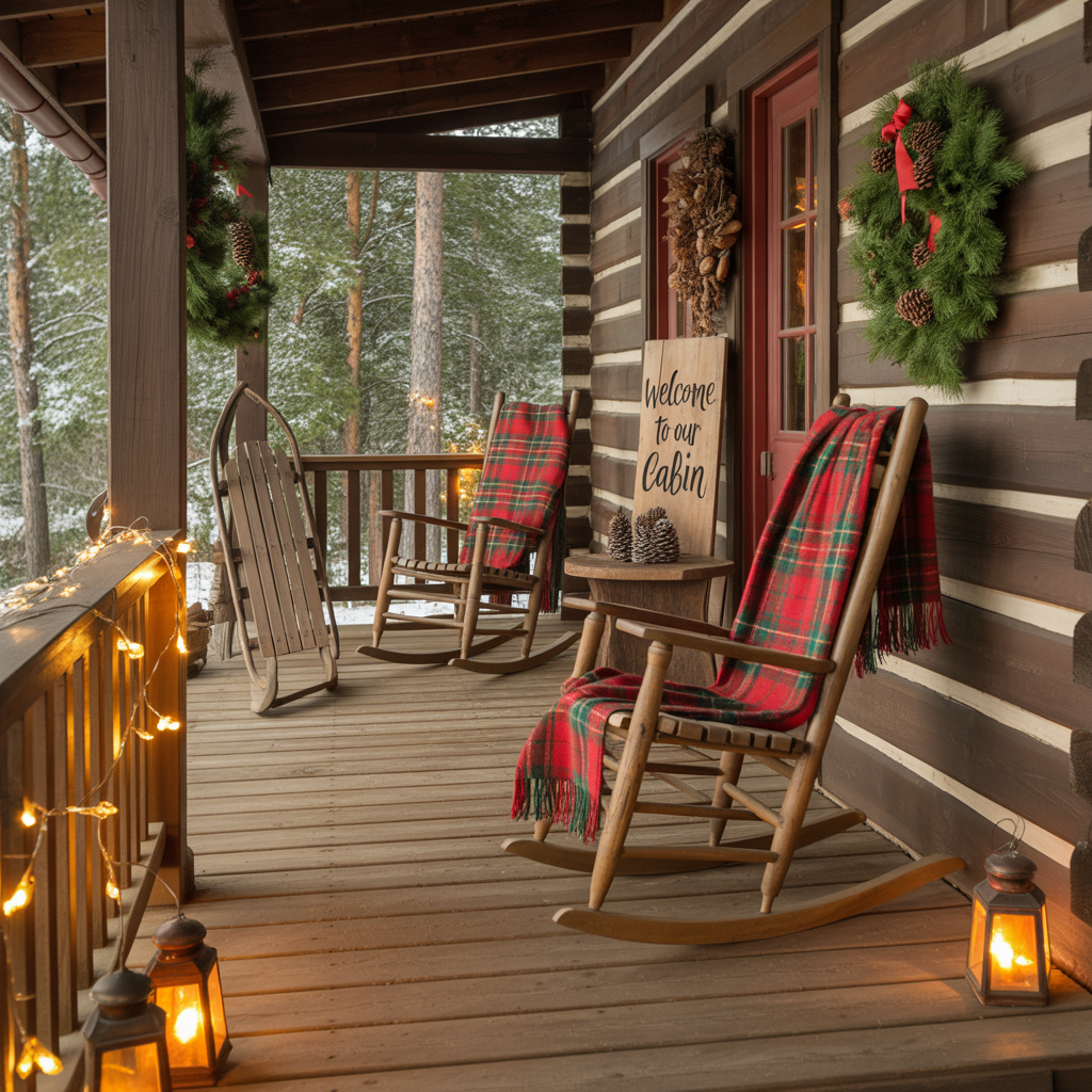Rustic Cabin Christmas Decor :20 Ideas to Create a Warm and Magical Holiday Retreat 17 Outdoor Cabin Porch Decor
