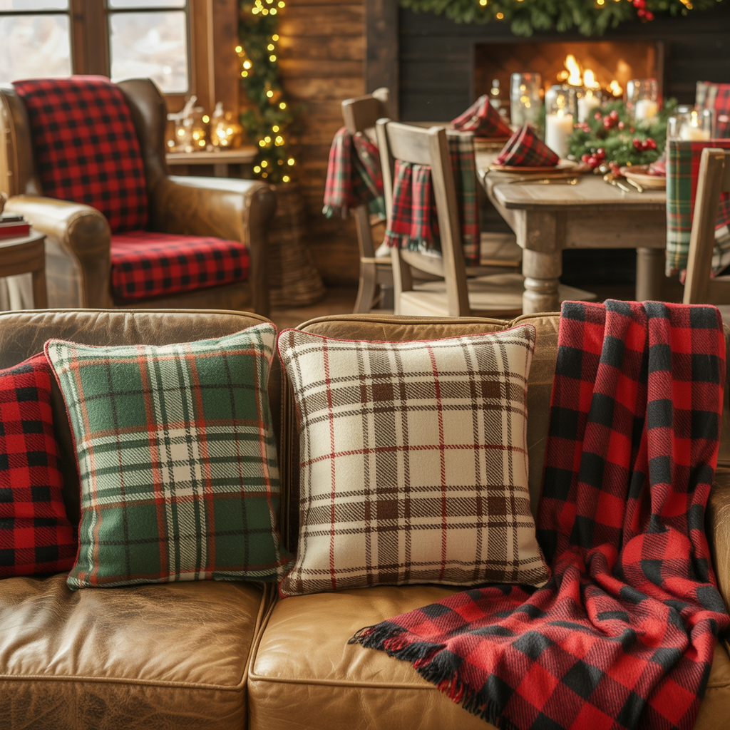 Rustic Cabin Christmas Decor :20 Ideas to Create a Warm and Magical Holiday Retreat 2 Plaid and Flannel Accents