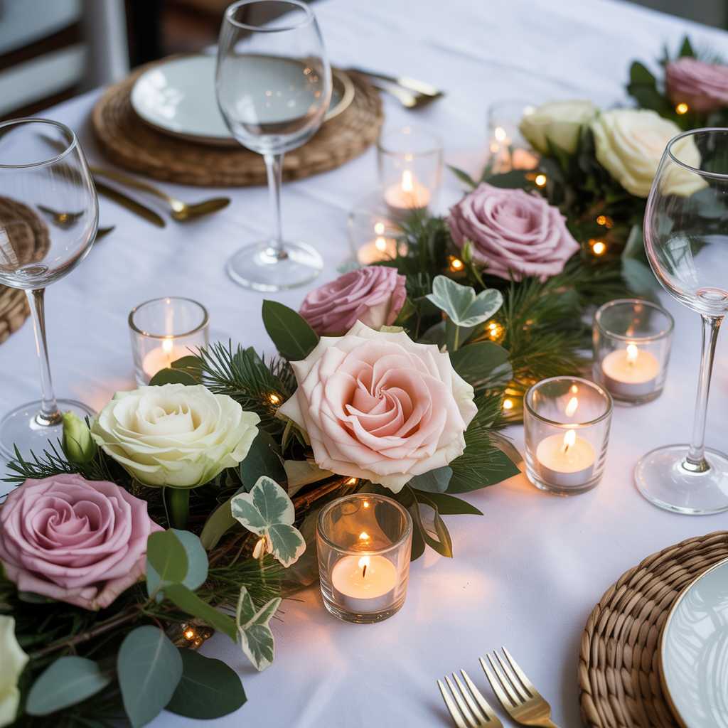 Romantic Rose Garland Centerpiece