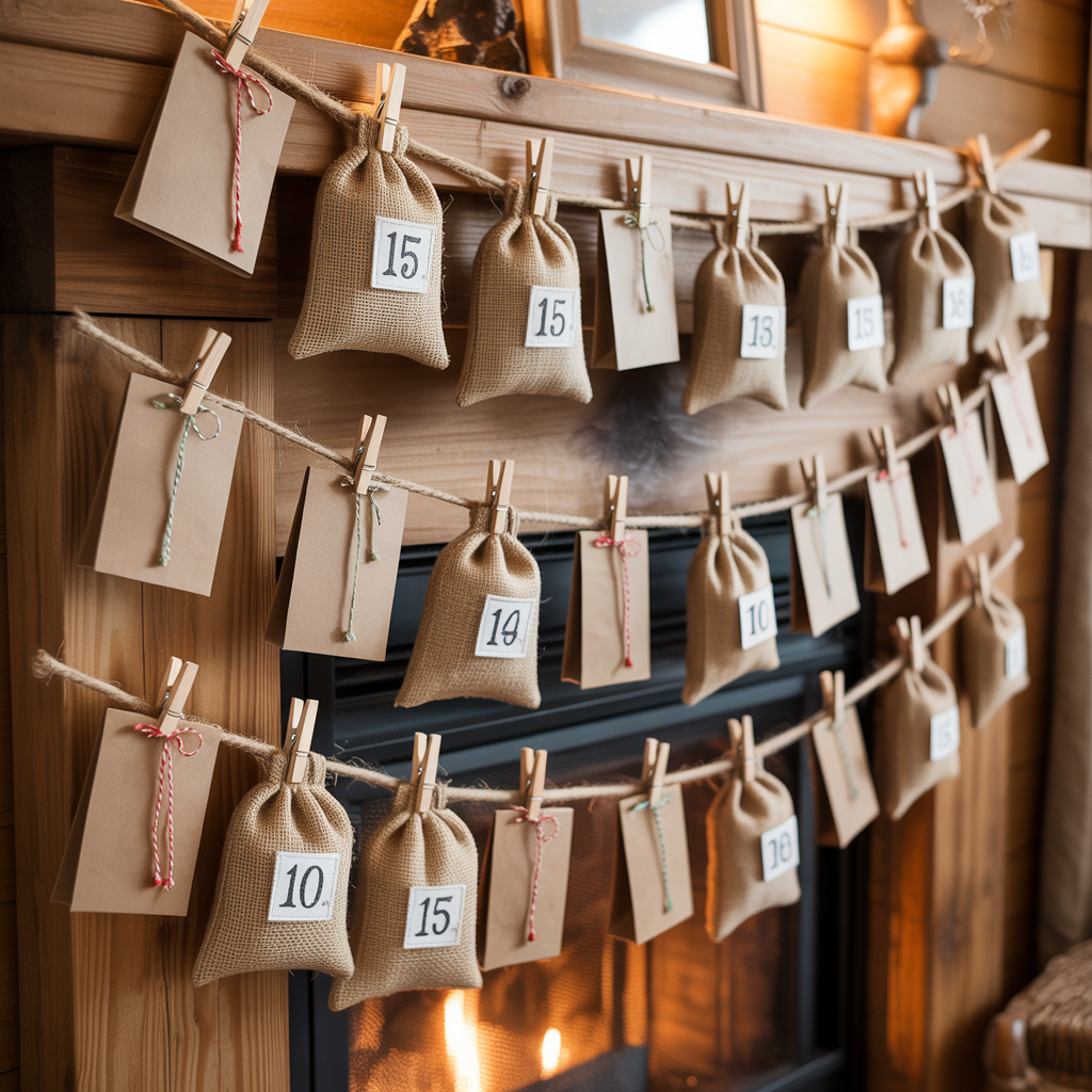 Rustic Cabin Christmas Decor :20 Ideas to Create a Warm and Magical Holiday Retreat 18 Rustic Advent Calendar