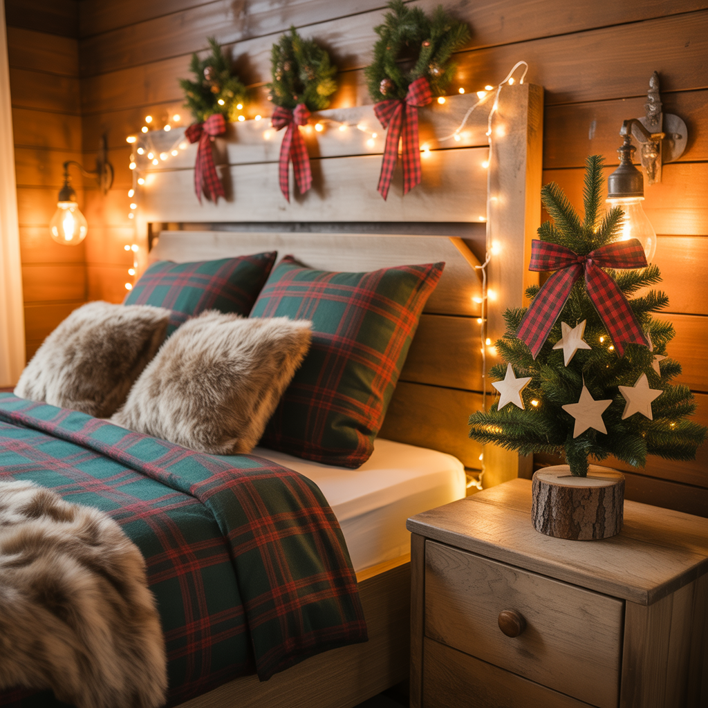 Rustic Cabin Christmas Decor :20 Ideas to Create a Warm and Magical Holiday Retreat 14 Rustic Bedroom Decor
