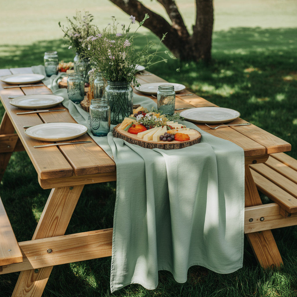 Sage Green Picnic Table
