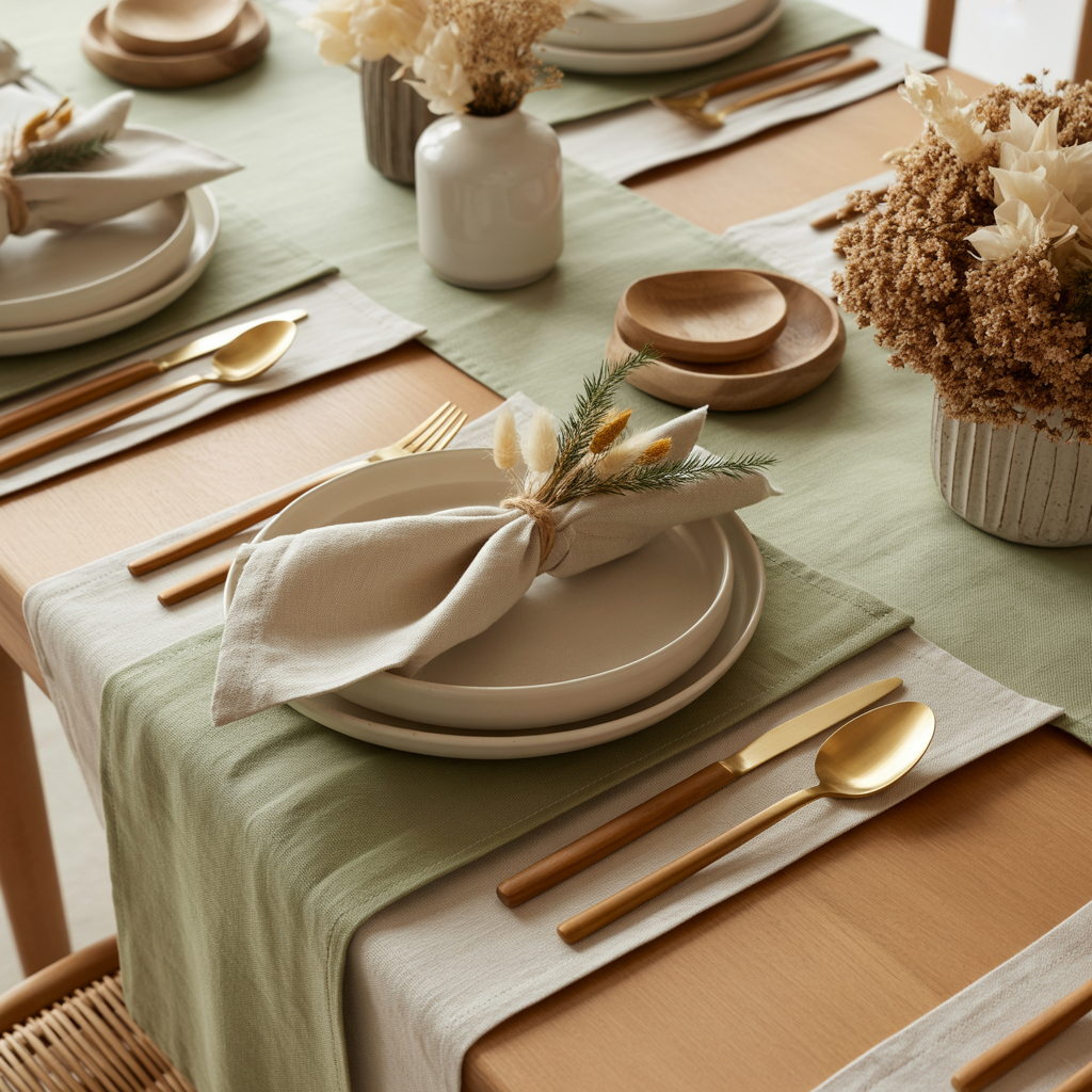 Sage Green and Neutral Linen Layers