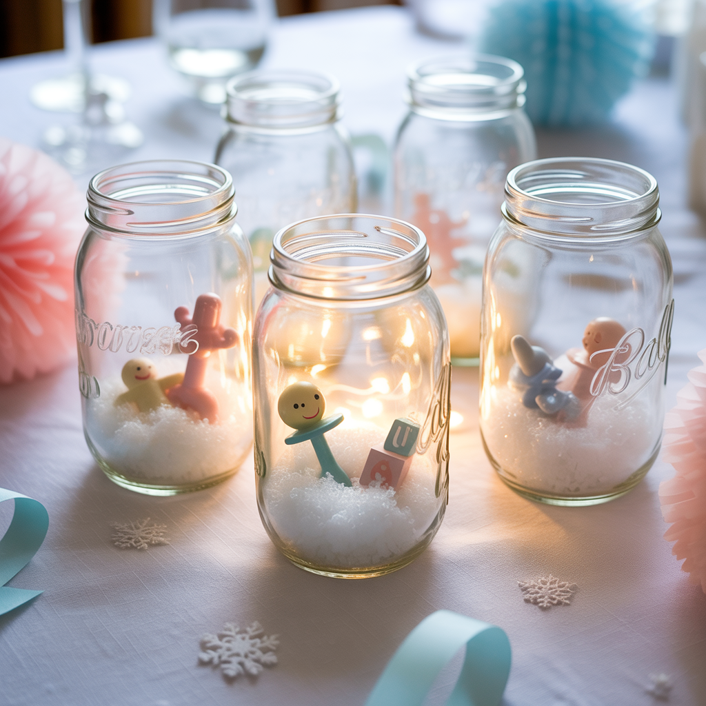 Winter Baby Shower: 20 Magical Ideas for a Cozy and Enchanting Celebration 10 Snow Globe Centerpieces