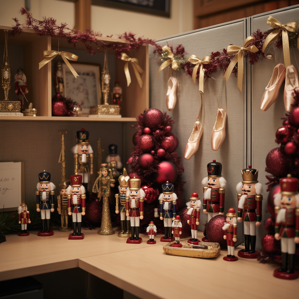 Christmas Cubicle Decor: 20 Heartwarming to Bring Joy and Festive Cheer to Your Workspace 12 The Nutcracker Cubicle