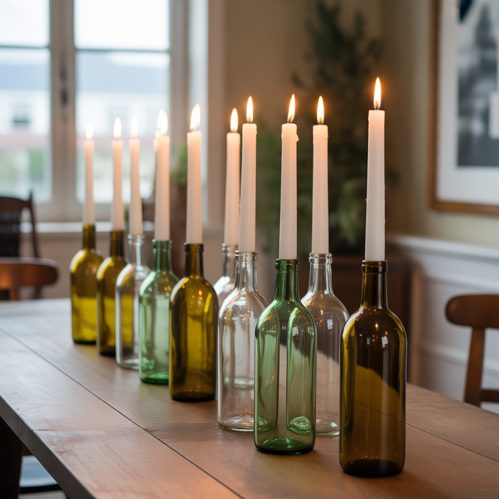 Vintage Bottle Candle Display