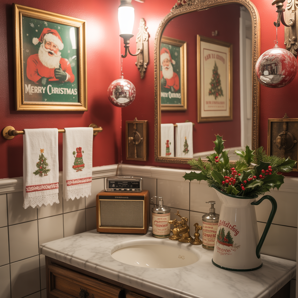 Vintage Christmas Bathroom