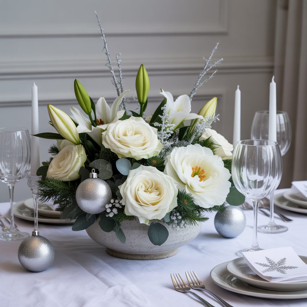 Winter White Floral Centerpiece
