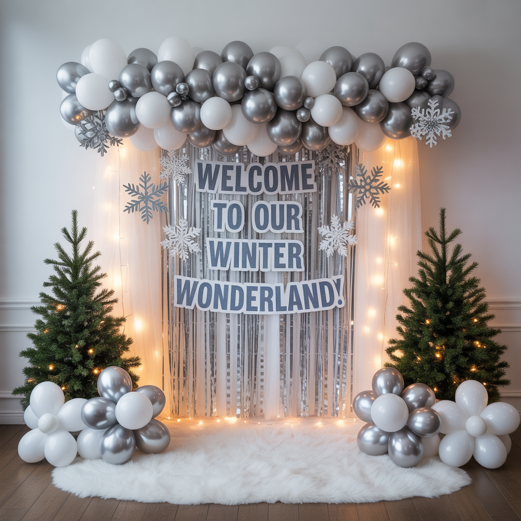 Winter Baby Shower: 20 Magical Ideas for a Cozy and Enchanting Celebration 16 Winter Wonderland Backdrop for Photos