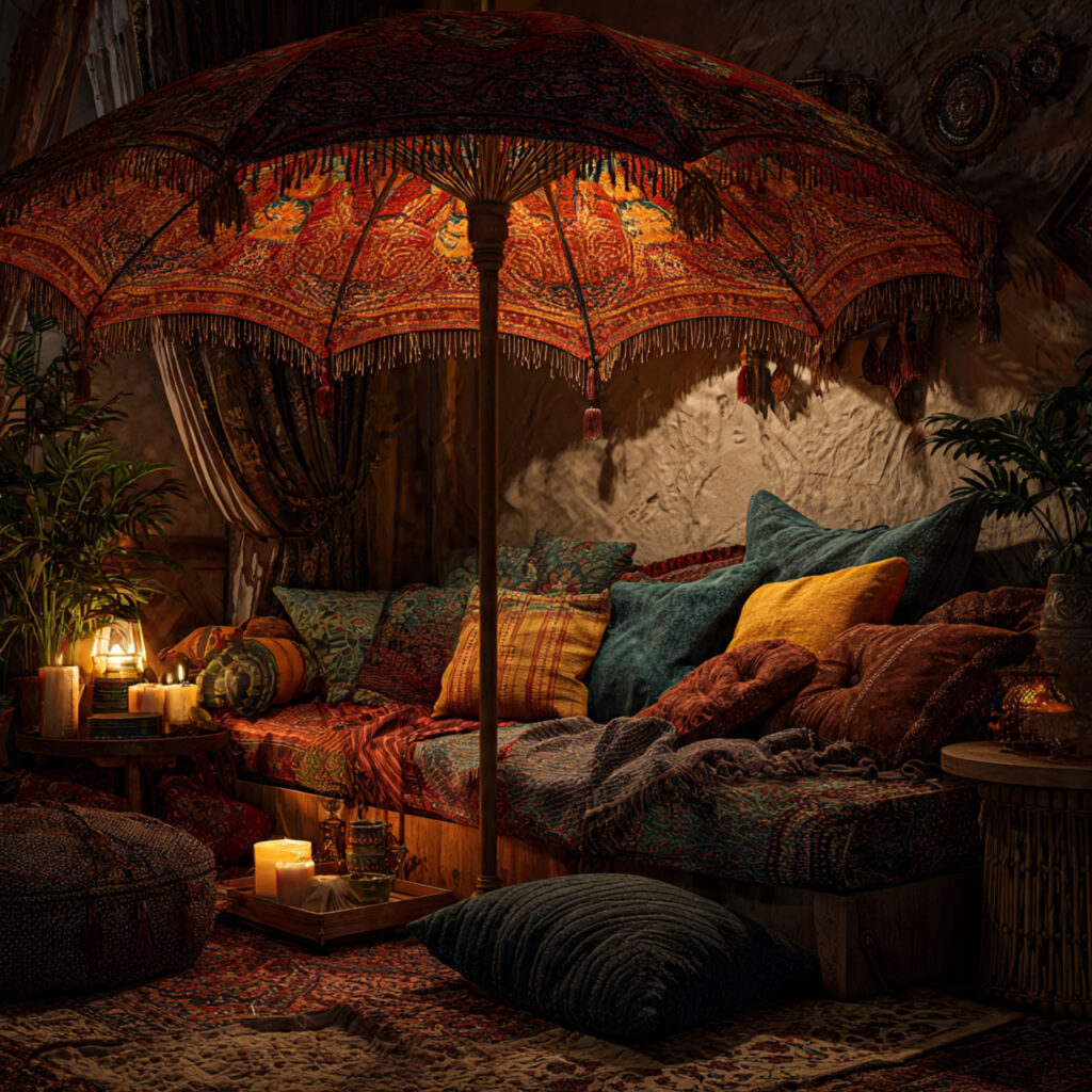 Indoor-Boho Umbrella for Creative Home Interiors