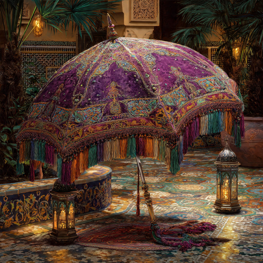 Moroccan-Inspired Boho Umbrella for Exotic Luxury