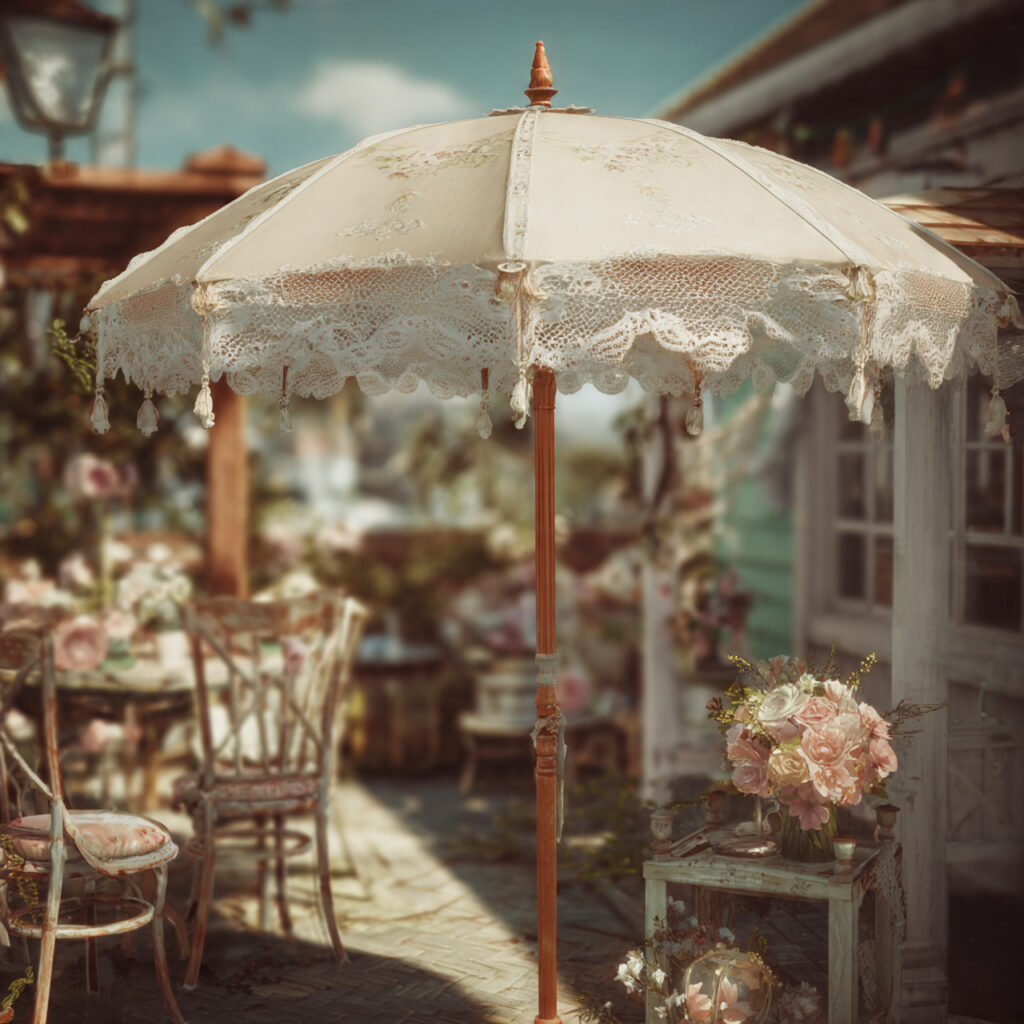 Vintage-Style Boho Umbrella for Old-World Charm