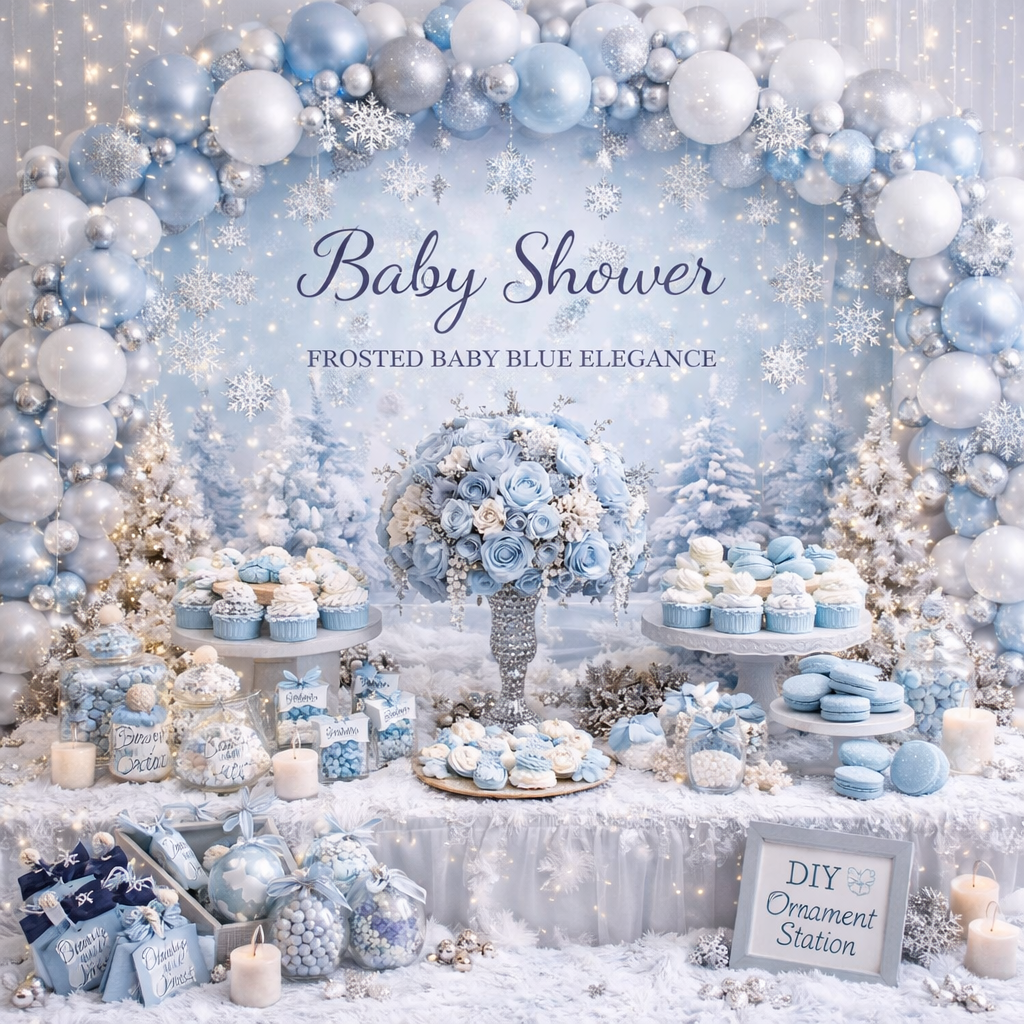 Frosted Baby Blue Elegance 