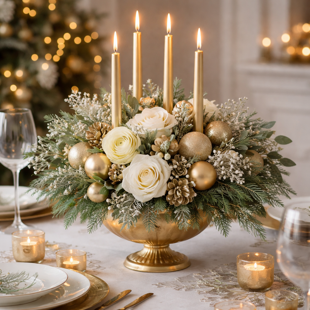 20 Elegant Christmas Centerpiece Ideas That Instantly Elevate Your Holiday Table 1 elegant christmas centerpiece ideas