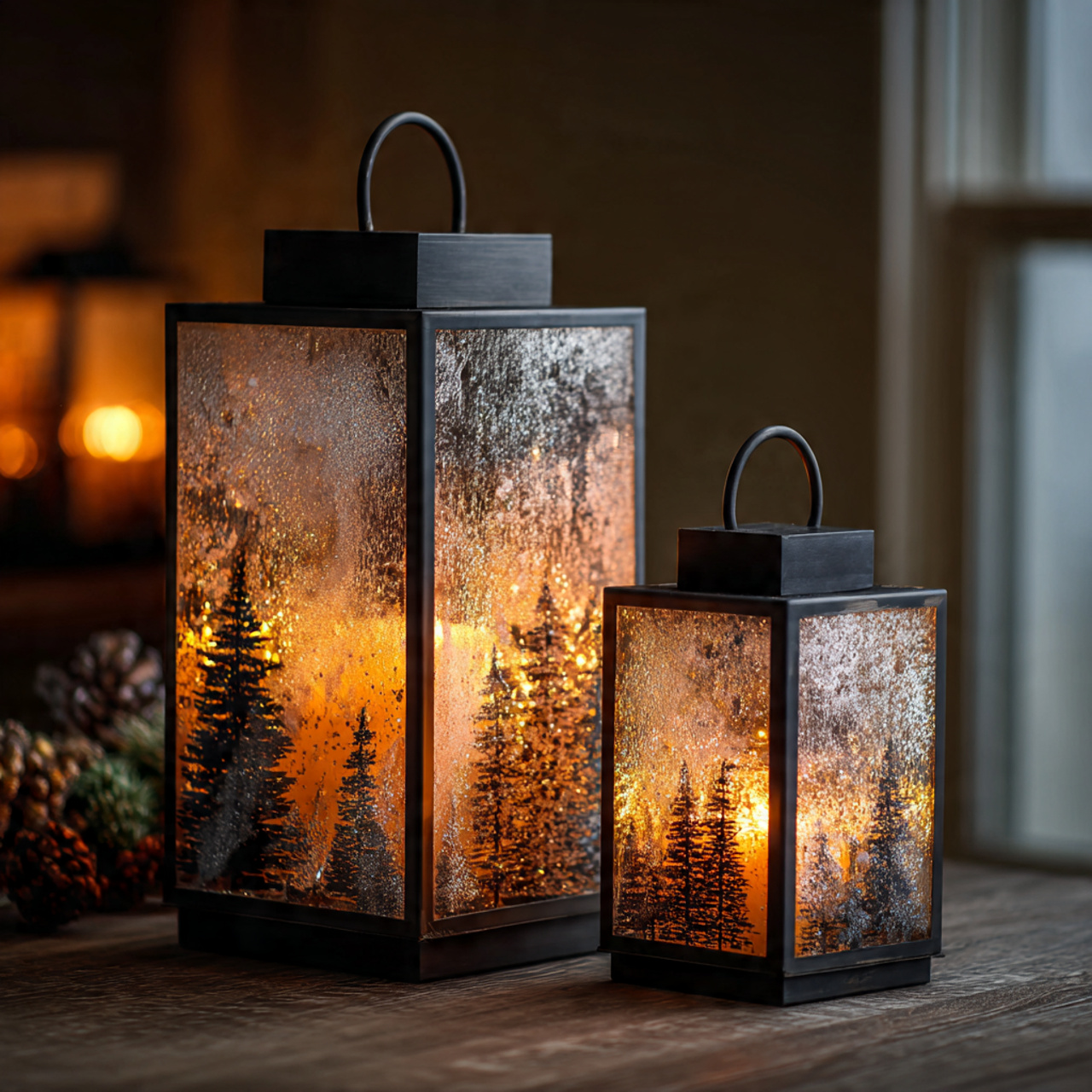 frosted glass lantern displays 4k