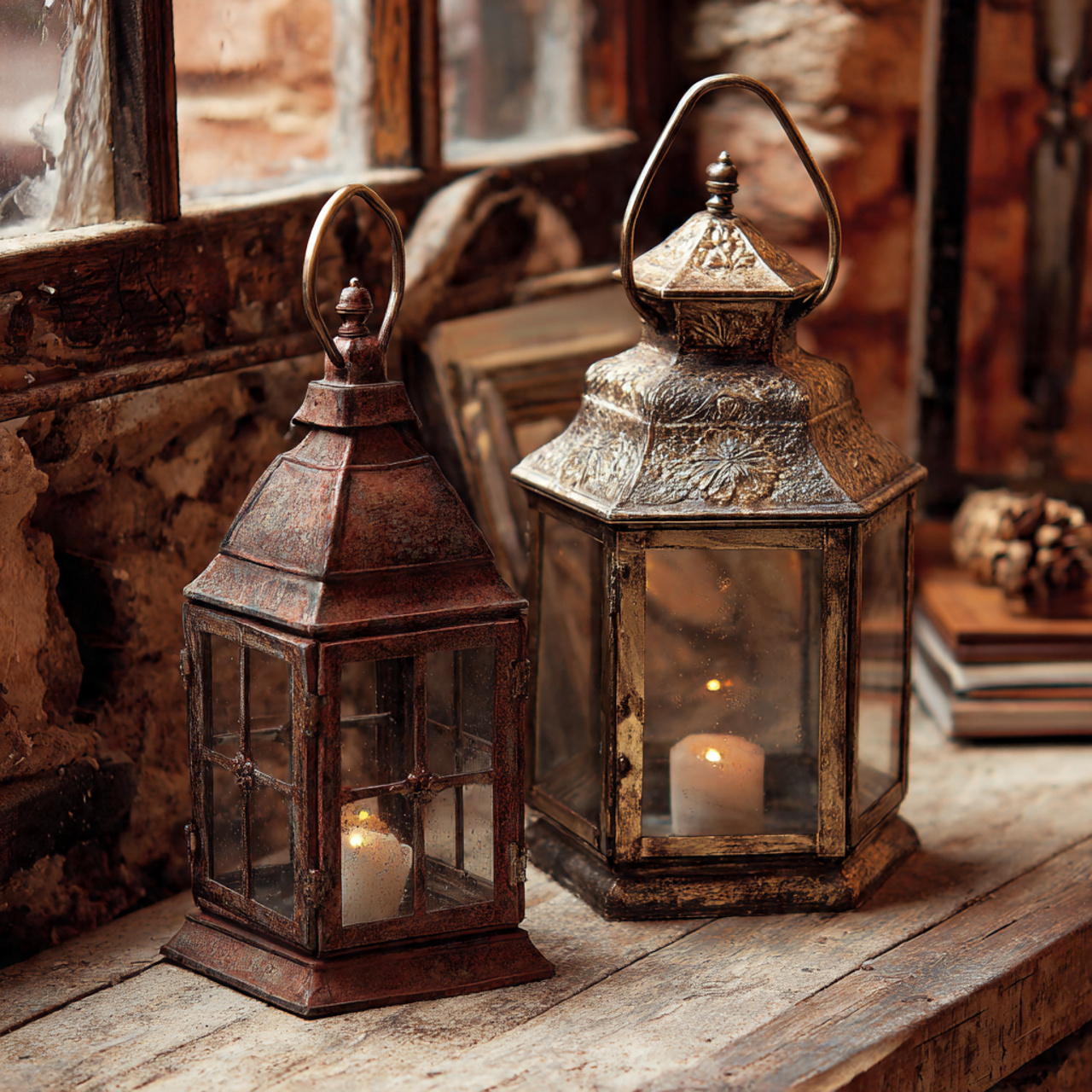 vintage metal lantern displays image 11