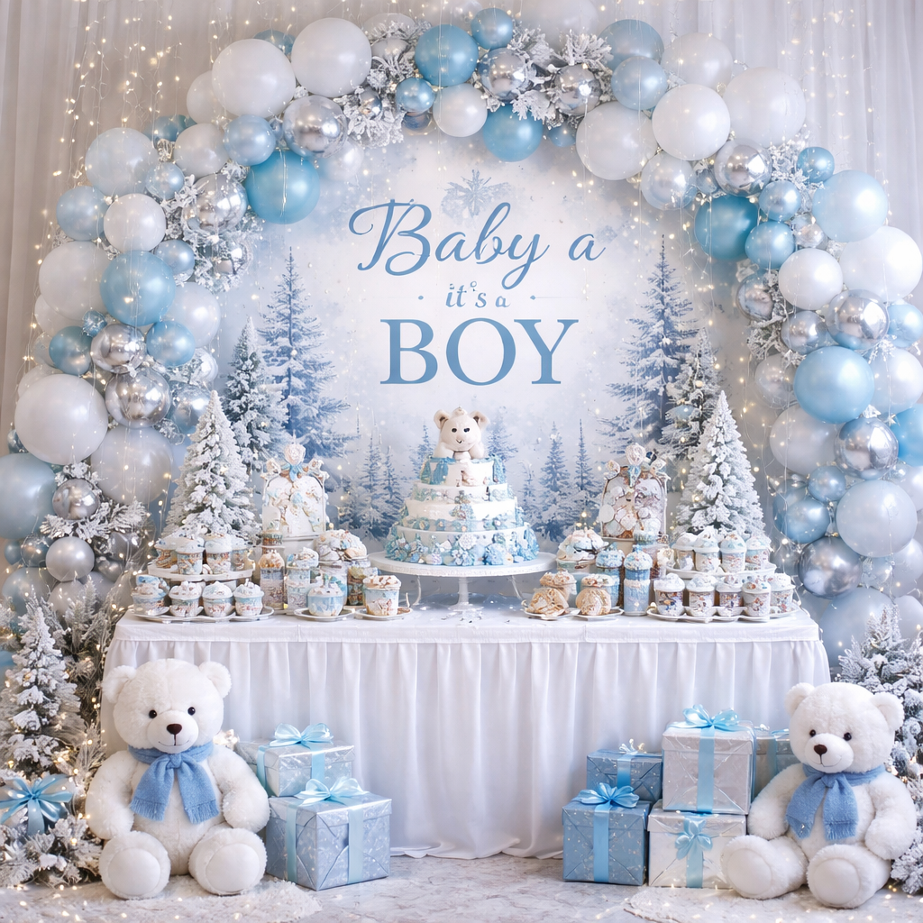 winter baby shower themes boys